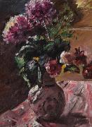 Lovis Corinth Chrysanthemen und Rosen im Krug oil